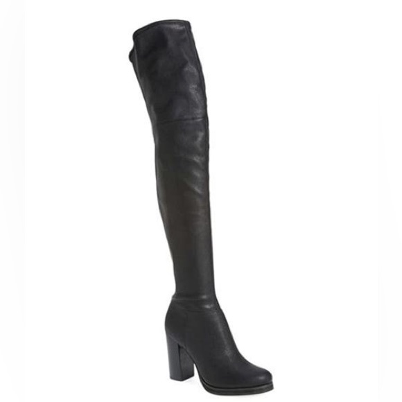 BRAND NEW Calvin Klein 'Bisma' Over The Knee Leather Heel Boots. - Picture 3 of 3